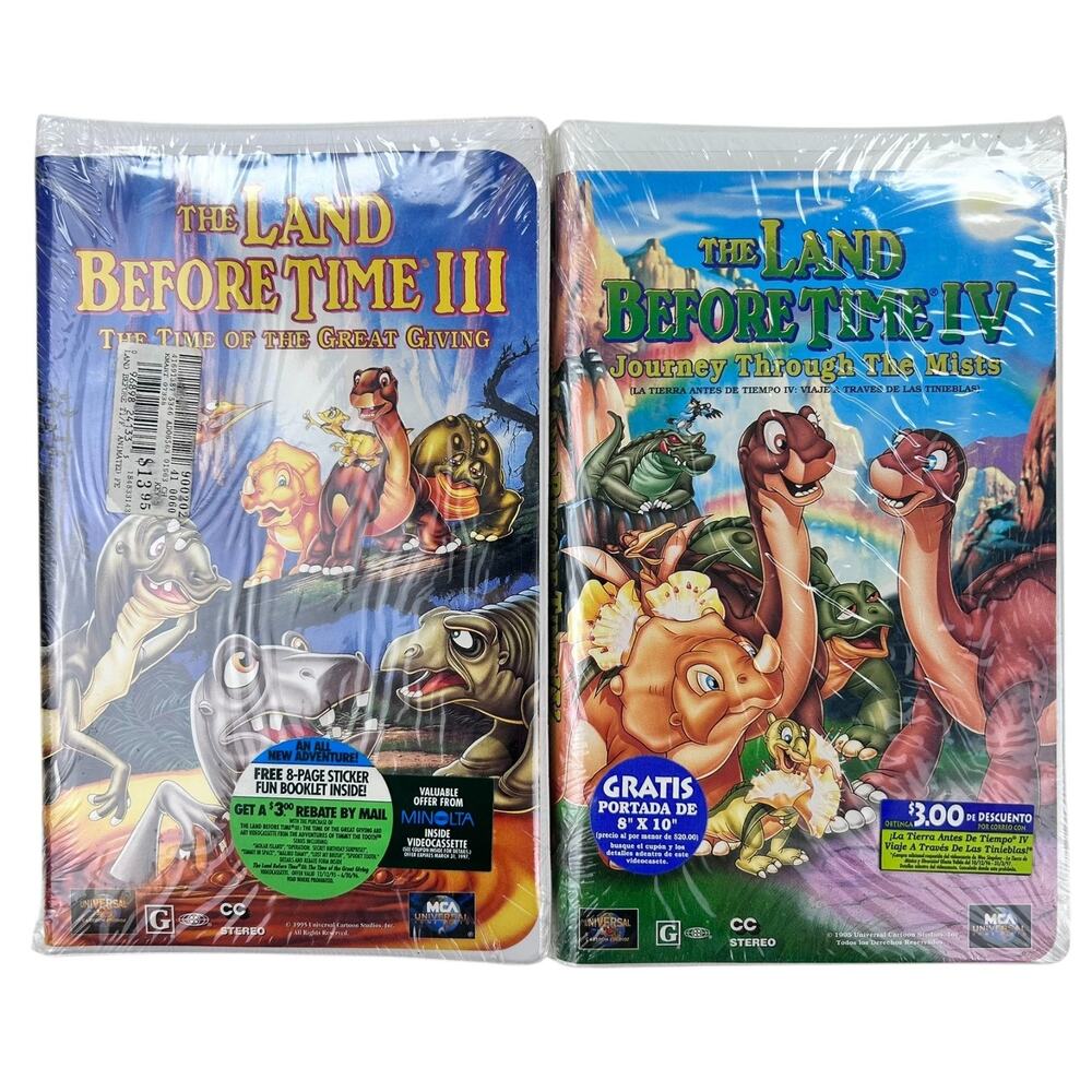 2 The Land Before Time III & IV Journey Through the Mists (VHS, 1996, Clamshell)